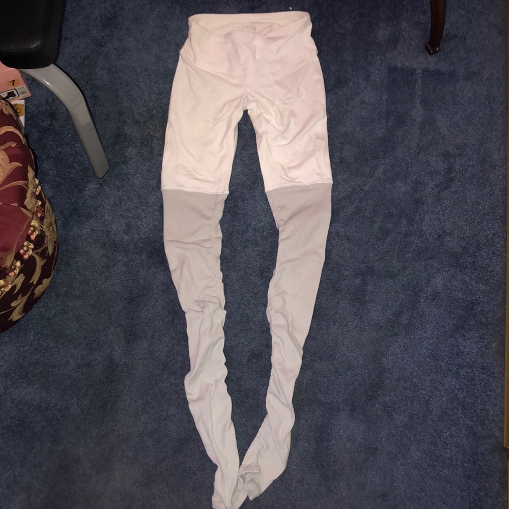 Alo yoga goddess leggings - white with grey never worn
